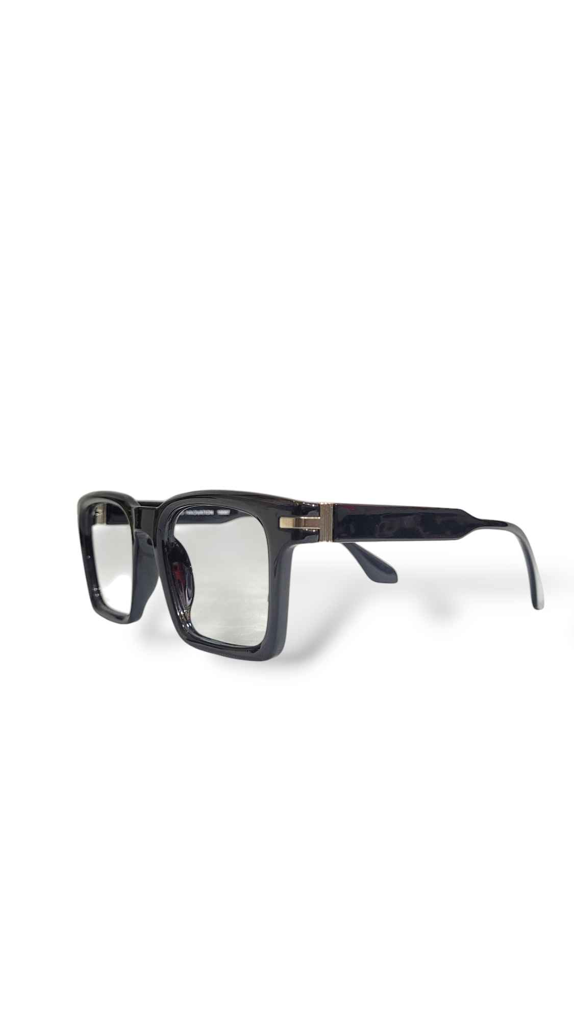 Classic Black Over Sized Glasses with Gold Accent