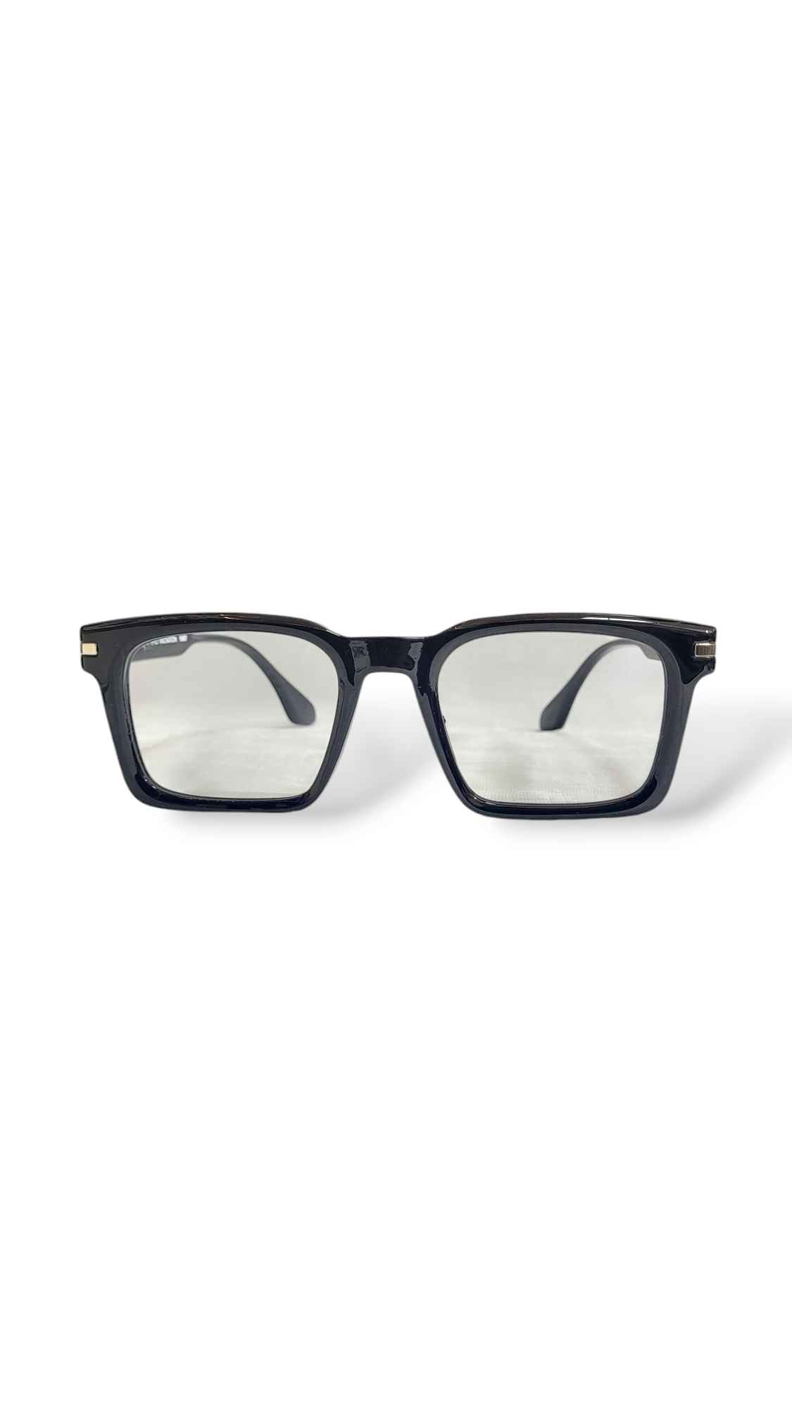 Classic Black Over Sized Glasses with Gold Accent