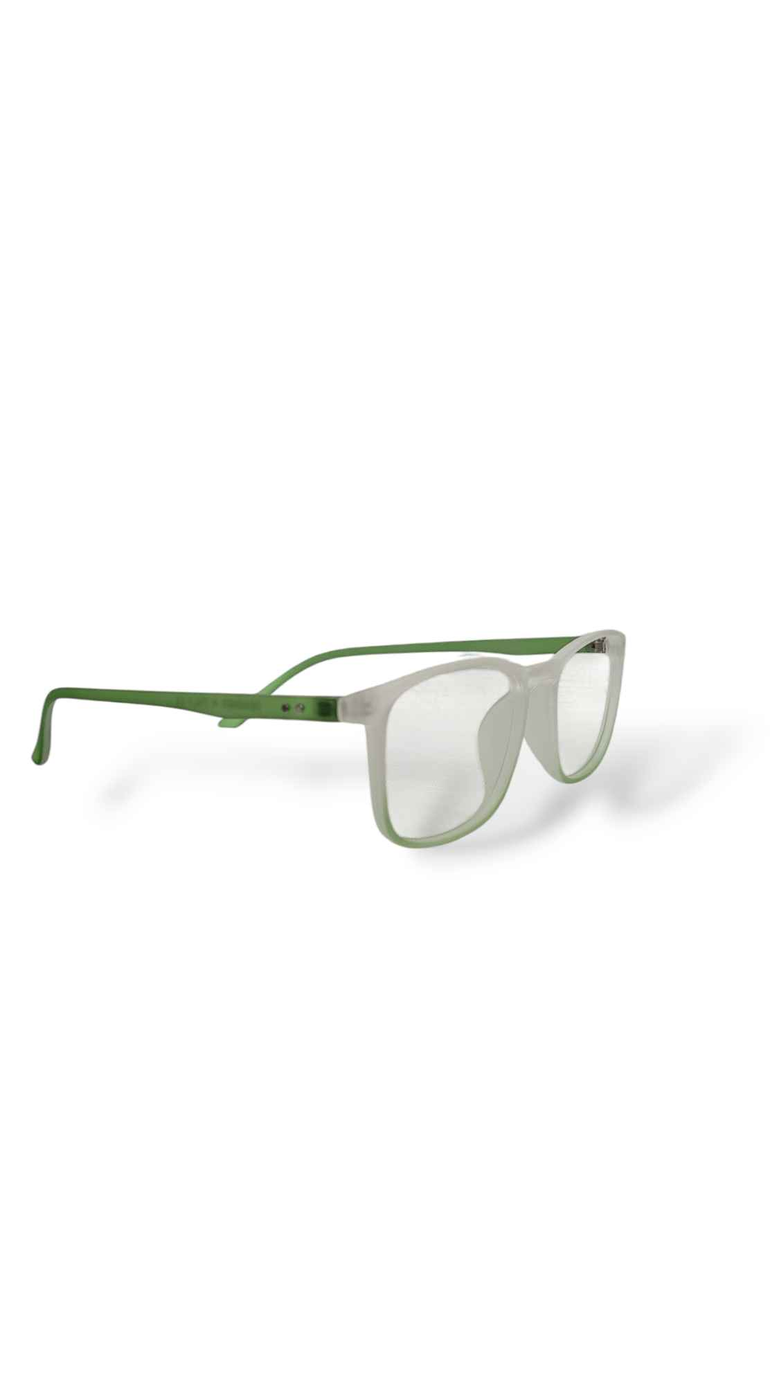 Matte Square Transparent Glasses with Fresh Green Frame