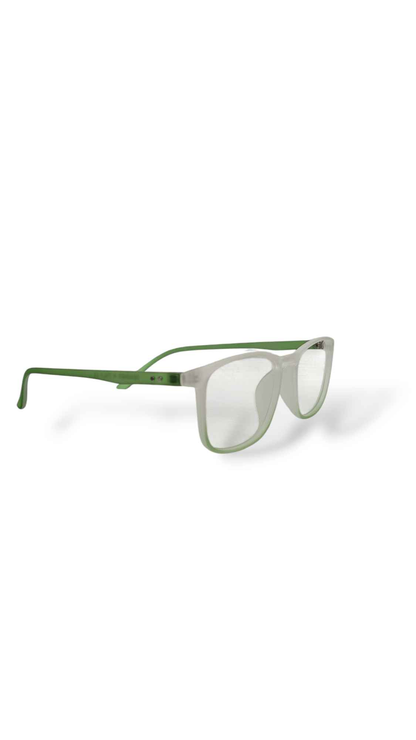 Matte Square Transparent Glasses with Fresh Green Frame
