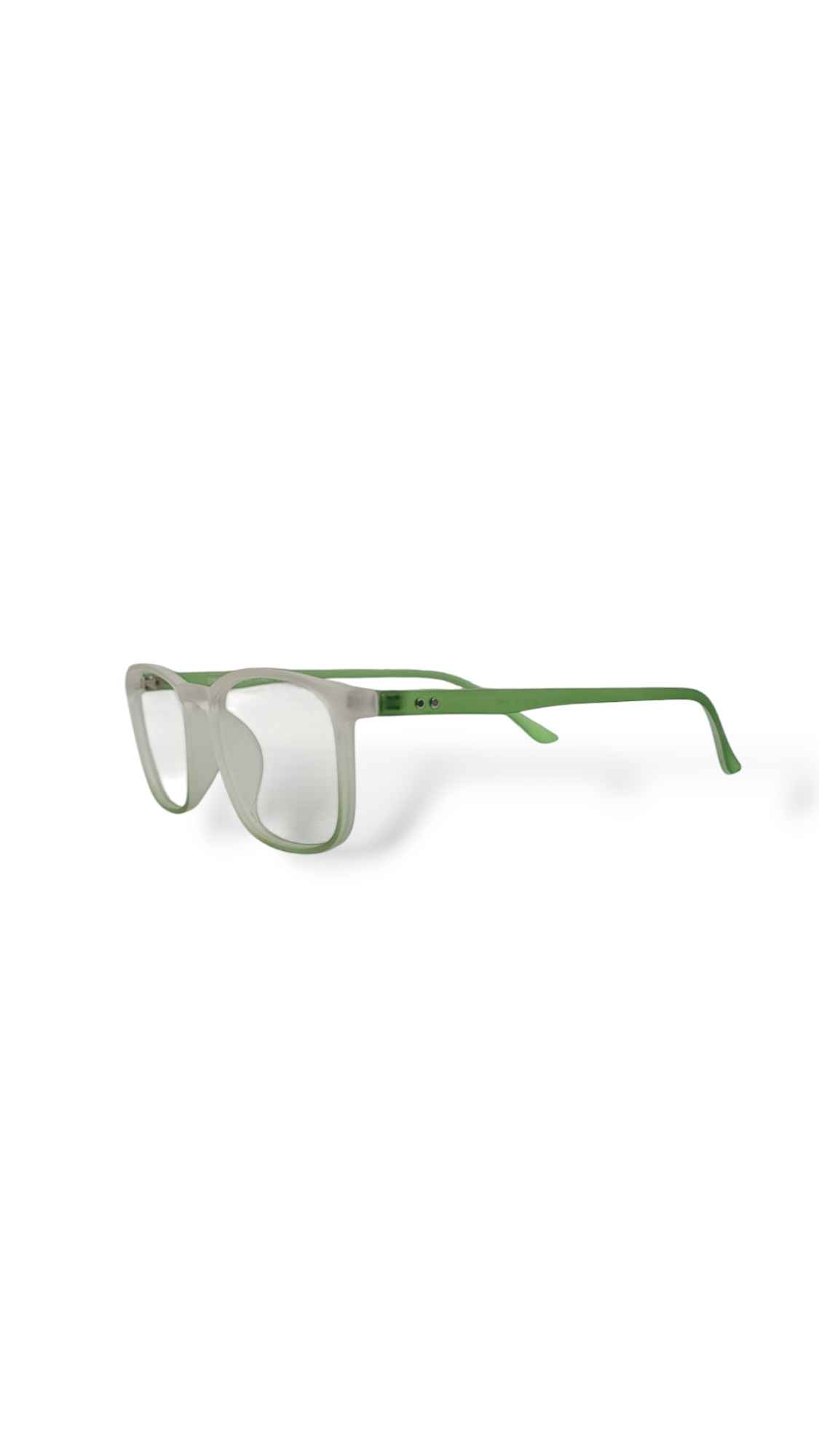 Matte Square Transparent Glasses with Fresh Green Frame